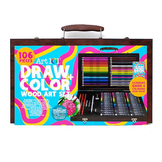 Art 101 Draw & Color Wood Art Set